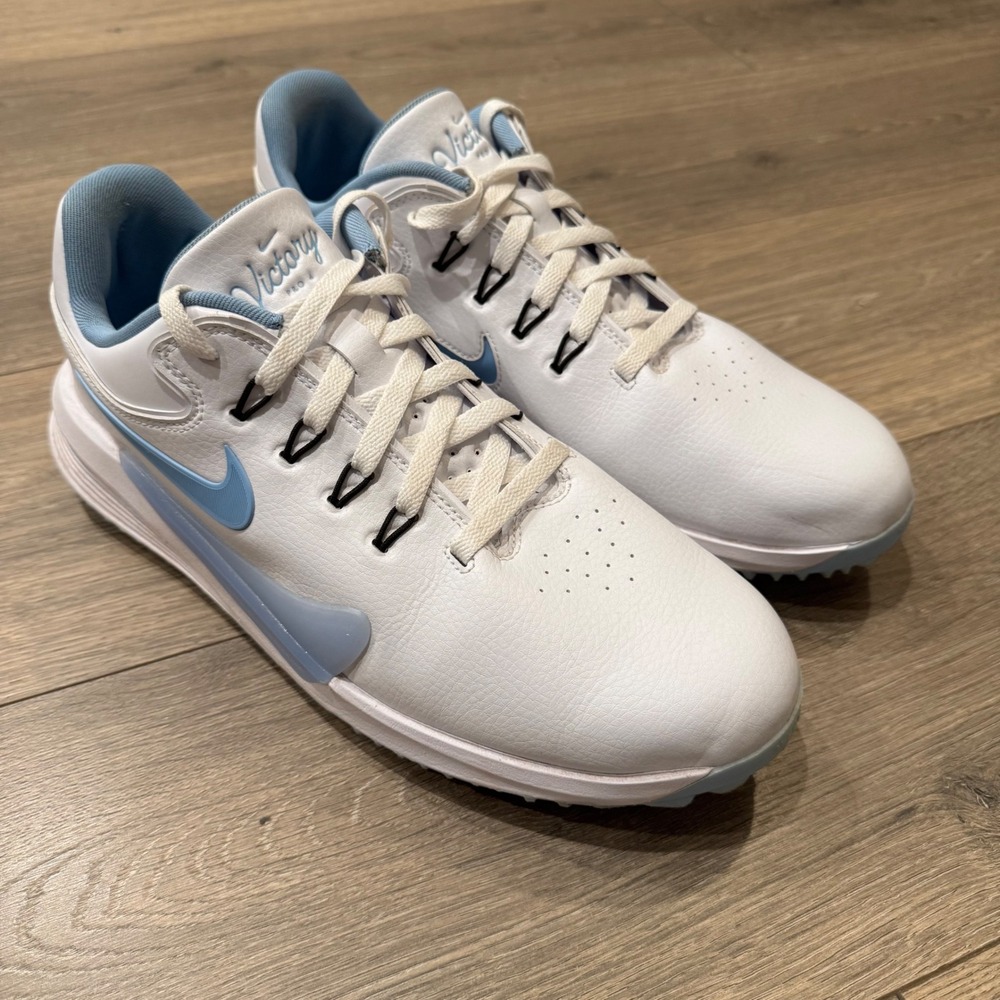 Nike Victory Pro 3 Men Golf Shoes White Light Blue Size 11.5 Performance
